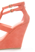 Diva Lounge Lalana 17 Coral Fringe T-Strap Platform Wedges