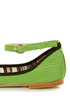 Diva Lounge Larisa 45 Green Fabric Ankle Strap Ballet Flats