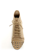 Diva Lounge Mason 20 Sand Suede Studded Cap-Toe Oxford Booties