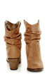 Diva Lounge Miles 03 Tan Velvet Slouchy Ankle Boots