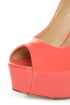 Diva Lounge Paloma 2 Hot Coral Patent Peep Toe Platform Pumps