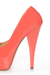 Diva Lounge Paloma 2 Hot Coral Patent Peep Toe Platform Pumps