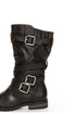 Diva Lounge Tina 13A Black Slouchy Belted Combat Boots