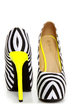 Diva Lounge Viola 02 Black Fabric Striped Platform Pumps