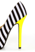 Diva Lounge Viola 02 Black Fabric Striped Platform Pumps