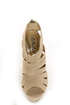 Yoki Alyson Beige Velvety Platform Cage Wedges