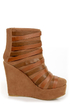 Yoki Campbell Rust Tan Strappy Wedge Ankle Booties