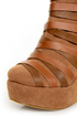 Yoki Campbell Rust Tan Strappy Wedge Ankle Booties