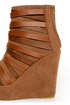 Yoki Campbell Rust Tan Strappy Wedge Ankle Booties