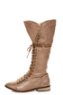 Yoki Deci 2 Beige Lace-Up Riding Boots