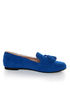 Yoki Frida Blue Tassel Smoking Slipper Flats