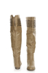Yoki Giada Beige Studded Over-the-Knee Boots