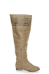 Yoki Giada Beige Studded Over-the-Knee Boots