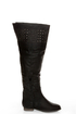 Yoki Giada Black Studded Over-the-Knee Boots