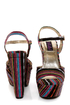 Yoki Kelly 12 Black Guatemala Striped Platform Heels
