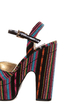 Yoki Kelly 12 Black Guatemala Striped Platform Heels