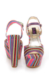 Yoki Kelly 12 Fuchsia Guatemala Striped Platform Heels