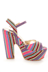 Yoki Kelly 12 Fuchsia Guatemala Striped Platform Heels