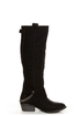 Yoki Kelsey Black Chain Gang Knee High Boots