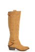 Yoki Kelsey Mustard Tan Chain Gang Knee High Boots