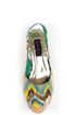 Yoki Larly 12 Blue Ikat Print Slingback Platform Wedges
