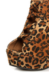 Yoki Miriam Leopard Cutout Peep Toe Shootie Wedges