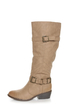 Yoki Tammy 2 Beige Belted Knee High Riding Boots