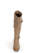 Yoki Tammy 2 Beige Belted Knee High Riding Boots