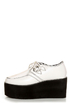 Y.R.U. Kreep White Lace-Up Creeper Platforms