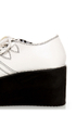 Y.R.U. Kreep White Lace-Up Creeper Platforms