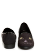 Y.R.U. Lowf Black Cat Print Smoking Slipper Flats