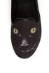 Y.R.U. Lowf Black Cat Print Smoking Slipper Flats