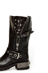 Zigi Girl Tangle Black Leather Heavy Metal Motorcycle Boots