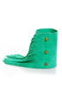 Amy Waltz Cuff Me Up Teal Fringe Leather Cuff