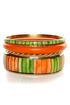 Natural Wonder Orange and Green Bangle Set
