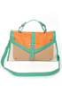 Carrot Cake Mint Color Block Purse