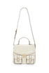 Melie Bianco Dora Patent Ivory Satchel
