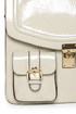Melie Bianco Dora Patent Ivory Satchel