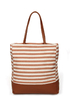 Beach Bum Brown Striped Canvas Tote