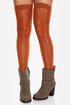 Tabbisocks Kawaii Crocheted Burnt Orange Over the Knee Socks