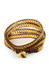 Zad Against the Chain Brown and Gold Wrap Bracelet
