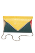 For Goodness' Snake Yellow and Teal Snakeskin Clutch