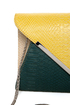 For Goodness' Snake Yellow and Teal Snakeskin Clutch