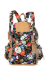 Right Pack At You Black Floral Print Backpack