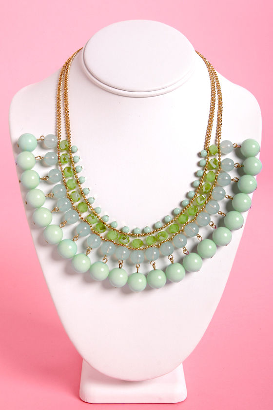 Ice Department Mint Statement Necklace