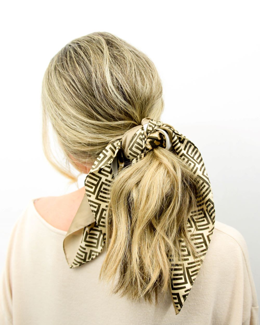 Low Ponytail With Scarf Tutorial  Fashion Blog