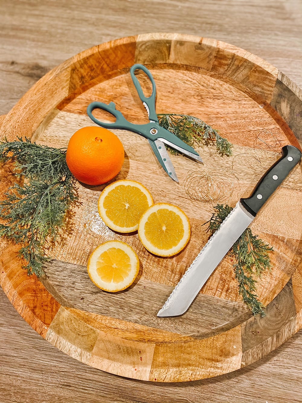 supplies for dried orange slice garland diy