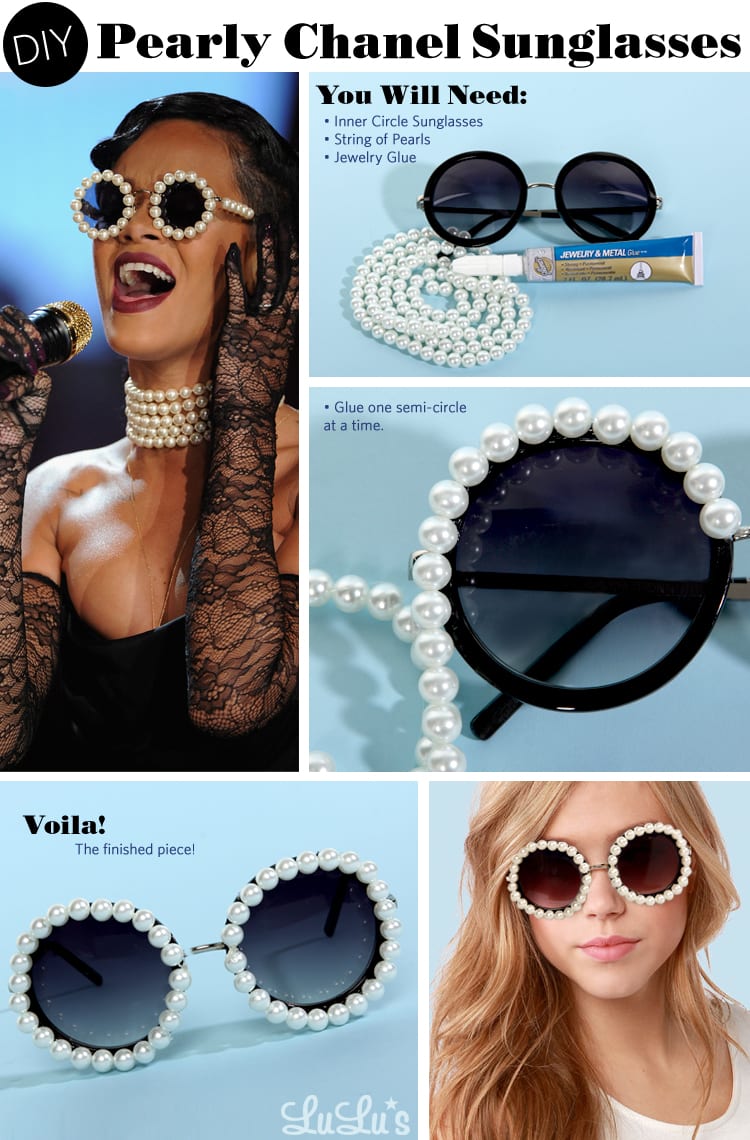 DIY: Rihanna's Pearly Chanel Sunglasses - LuLu*s Fashion Blog