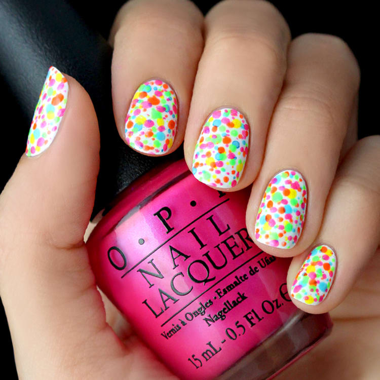 Mani Monday: Neon Splatter Nail Tutorial - Lulus.com Fashion Blog