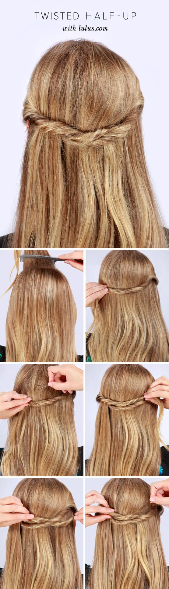 Lulus How-To: Twisted Half-up Hair Tutorial - Lulus.com Fashion Blog